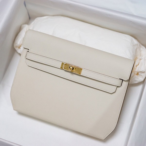 Hermes Kelly Depeche 25 Replica Pouch Clutch Gold Hardware he19022