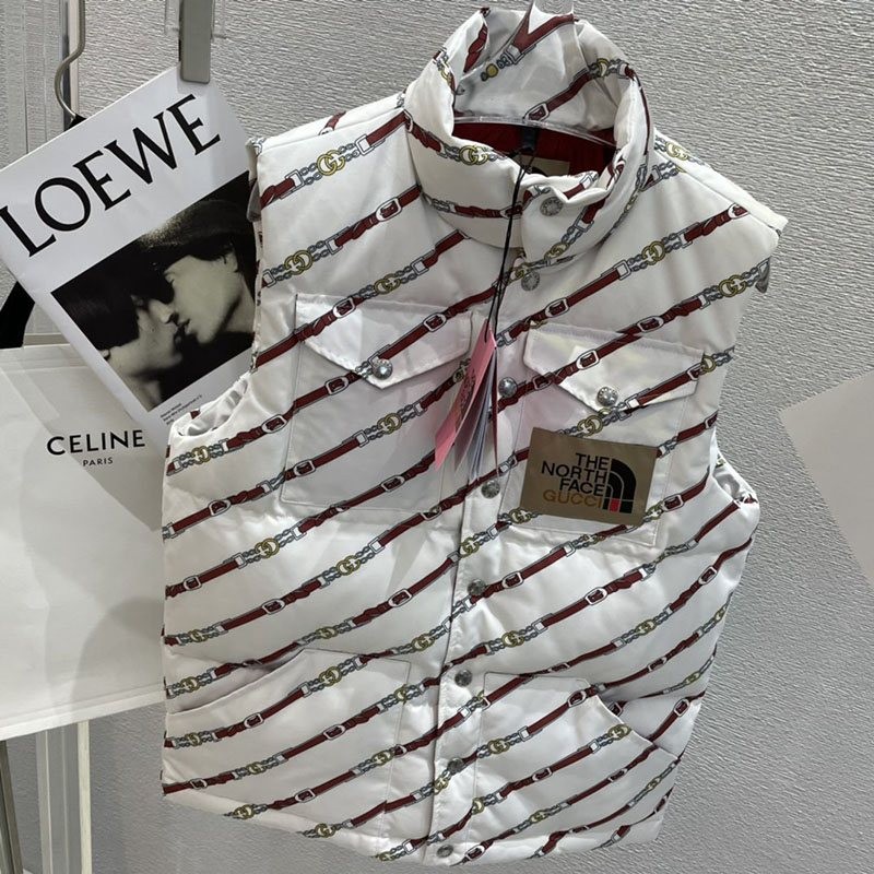 Not available in Japan Gucci x North Face Monogram Down Vest Replica Nob43141