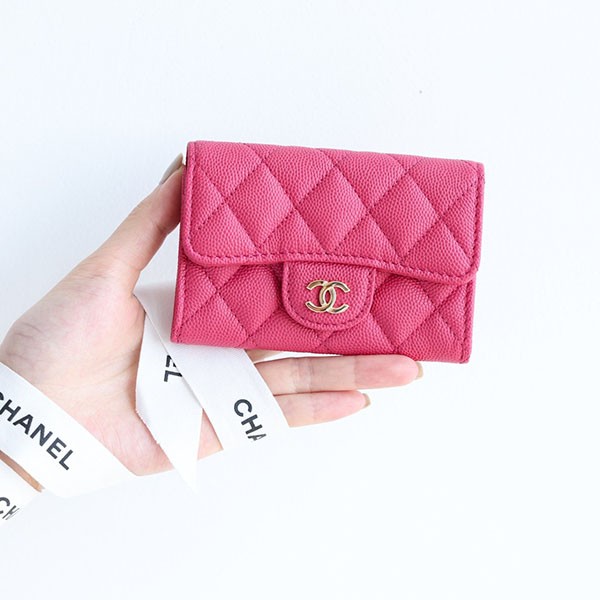 Rare Chanel Gold Coco Logo Card Case Replica sha24155