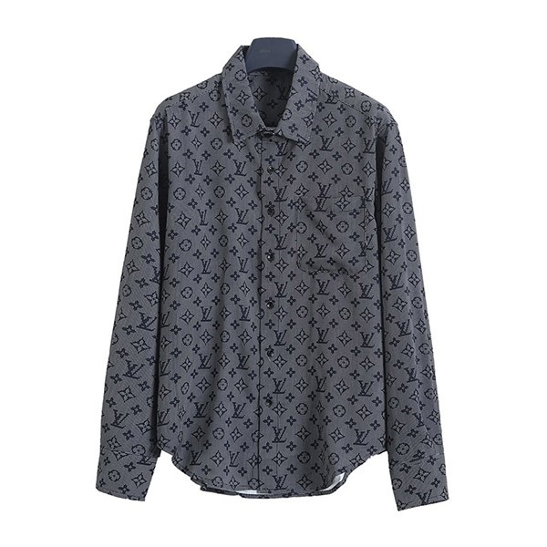 Louis Vuitton Replica Monogram Long Sleeve Cotton Shirt vup02925 Louis Vuitton Replica Monogram Long Sleeve Cotton Shirt vup02925
