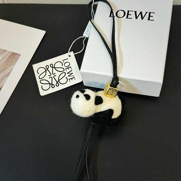 Loewe Felt & Calf Panda Charm Replica with Anagram Dice C621232XCP