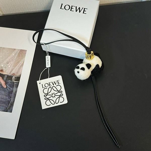 Loewe Felt & Calf Panda Charm Replica with Anagram Dice C621232XCP