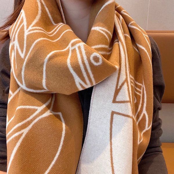 24 Autumn/Winter Pre-sale ☆ Hermes Cashmere Scarf Fake Entrelac Equestre ere17094