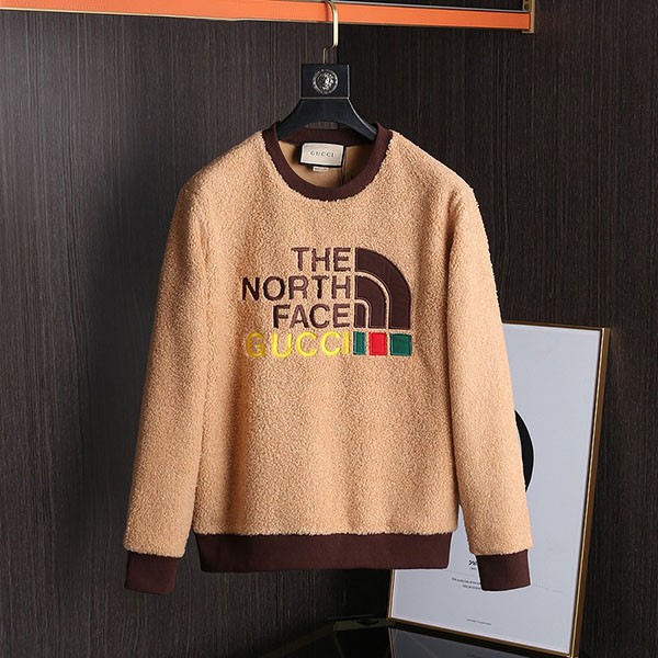 Very popular! Gucci x North Face replica ★Logo faux fur sweatshirt pullover Nof71250
