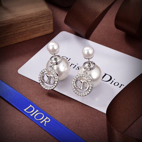 Hard to find Dior CD logo tribal earrings replica pearl crystal det35440