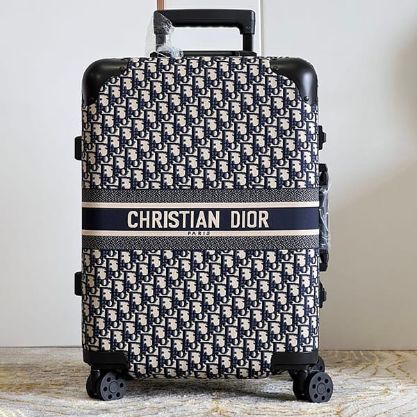 New sale Dior suitcase replica layered embroidered canvas deu35438