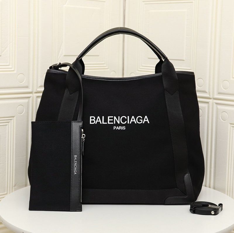 Rare Balenciaga Navy Cabas Replica M 2WAY Tote Black x Black baj99183