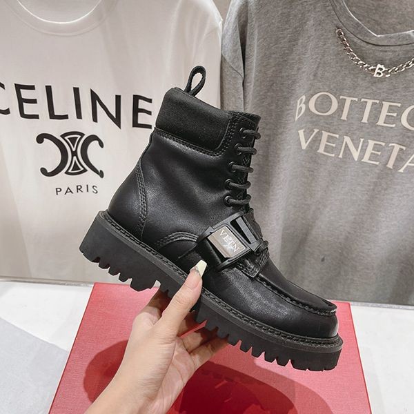 Valentino Campsite Calfskin Combat Boots Vub55285