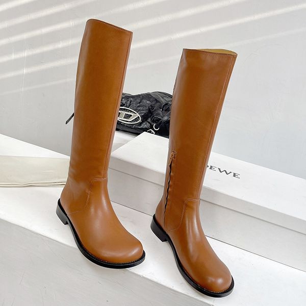 Immediate delivery Loewe calf leather long boots replica lov27844