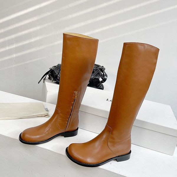 Immediate delivery Loewe calf leather long boots replica lov27844