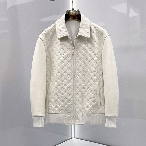 [Stylish Monotone?] Louis Vuitton Leather Jacket Replica 1AAT5I
