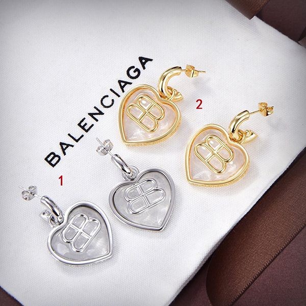 Balenciaga BB engraved heart earrings replica bad09100