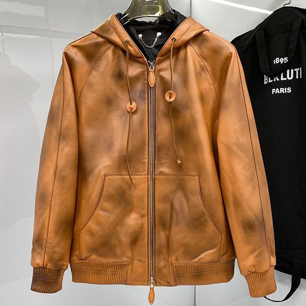 Super Hot Topic! Berluti B-Way Replica Double Zip Leather Blouson Parka bew35846