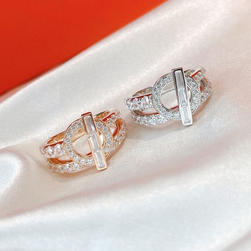 New Hermes Echappe Ring Replica Double Tour Gold 2 Colors ern71309