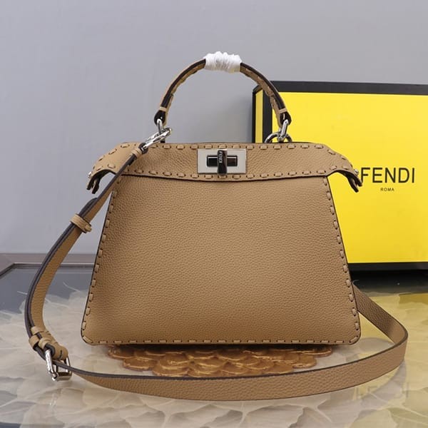 Cute Fendi Replica Peekaboo ISeeU Selleria Topstitch Bag fem27935