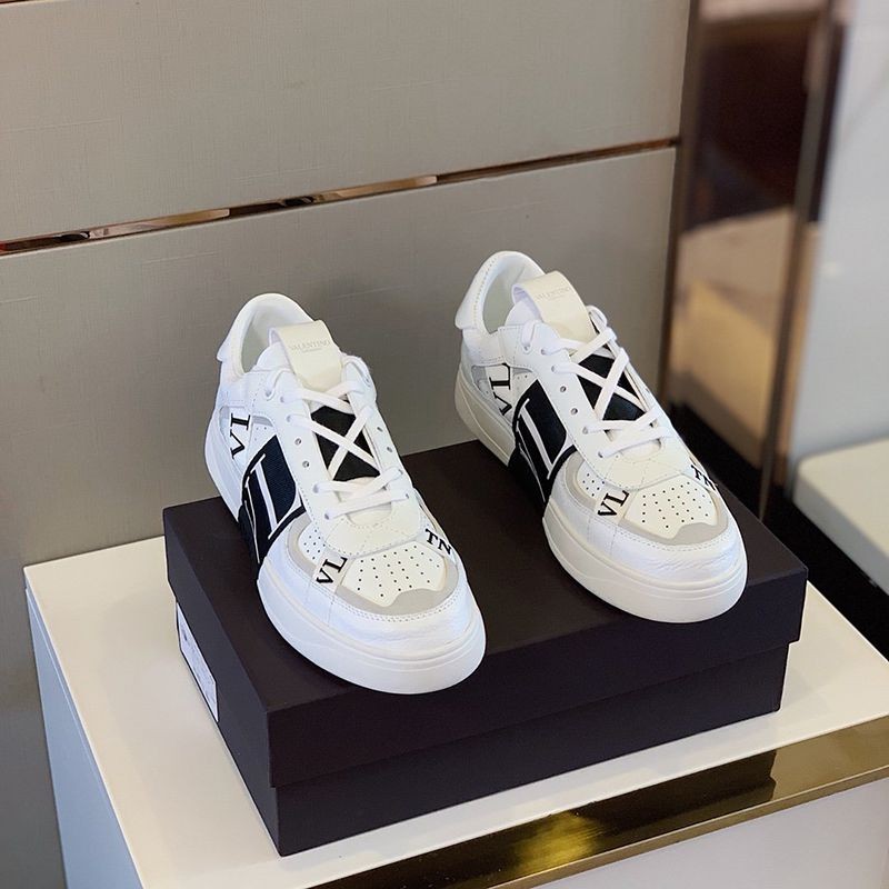 Free shipping Valentino fake VL7N logo ribbon calf leather low cut high tech sneakers Vus66085