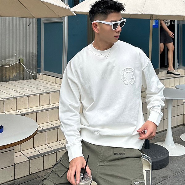 Chrome Hearts Replica Horseshoe Crew Neck Sleeve Logo Sweatshirt Kut77281