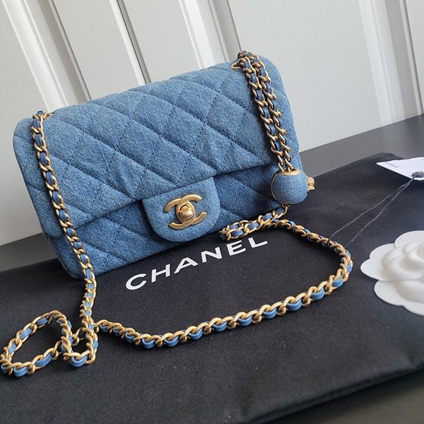 New color ☆ Rare Chanel denim replica shoulder bag 1786 shv84303