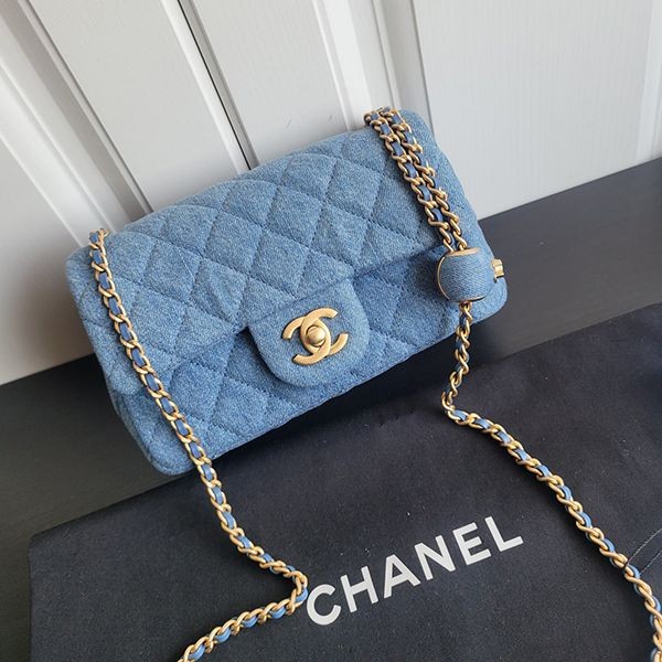 New color ☆ Rare Chanel denim replica shoulder bag 1786 shv84303
