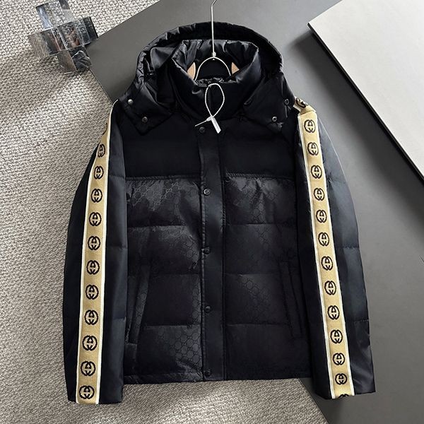 High quality [Gucci] GG jacquard replica nylon down coat guk54855