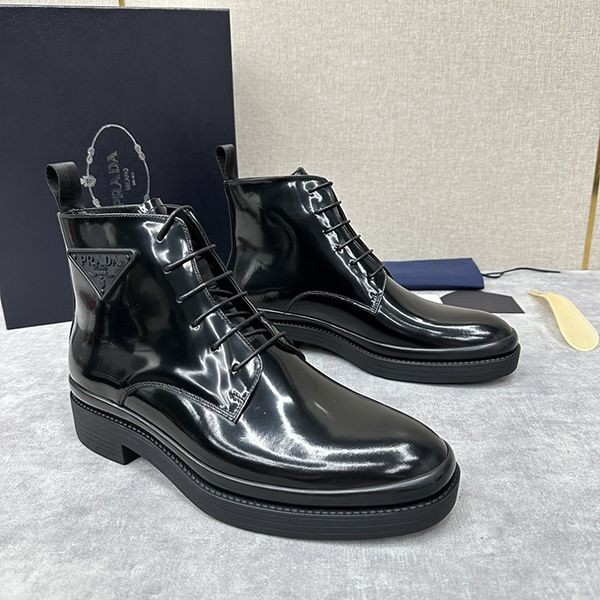 Classic Prada Leather Lace-up Boots Replica puc11923 Classic Prada Leather Lace-up Boots Replica puc11923