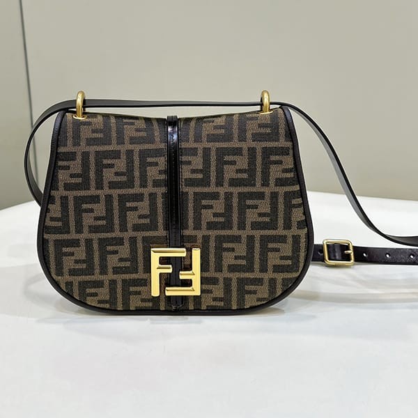 Fendi C'mon Small Brown FF Jacquard Bag fep54081 - Immediate Delivery Fendi C'mon Small Brown FF Jacquard Bag fep54081 - Immediate Delivery