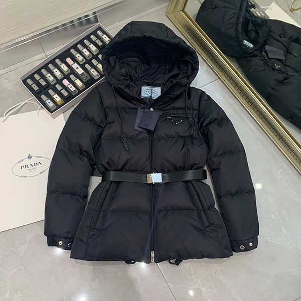 Prada Re-Nylon Down Jacket with Hood PUQ42634 Prada Re-Nylon Down Jacket with Hood PUQ42634