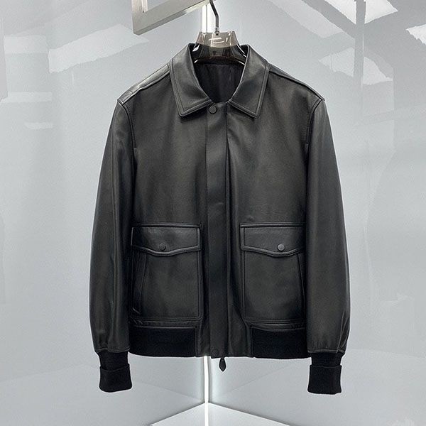 Stylish Berluti grained leather bomber jacket bei92878