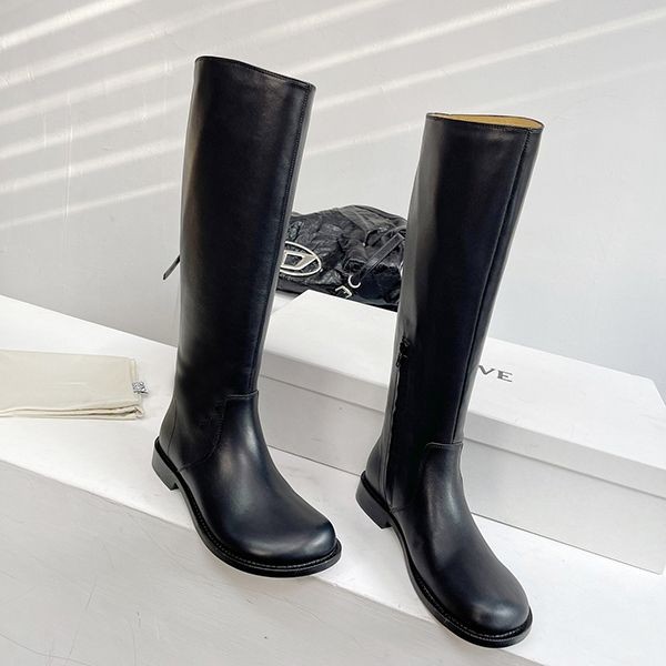 Nice Loewe calf leather long boots loo57238
