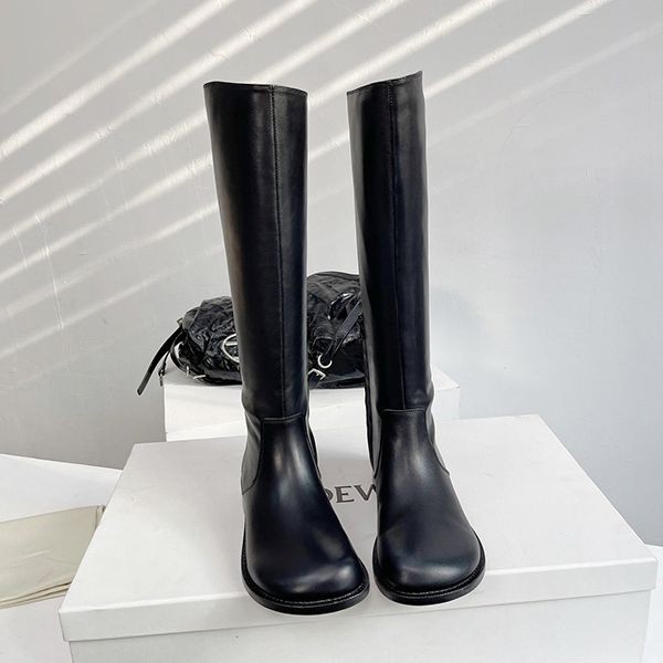 Nice Loewe calf leather long boots loo57238
