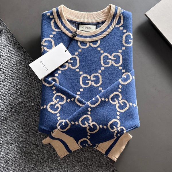 New and super limited? Gucci GG wool jacquard sweater replica gua98619