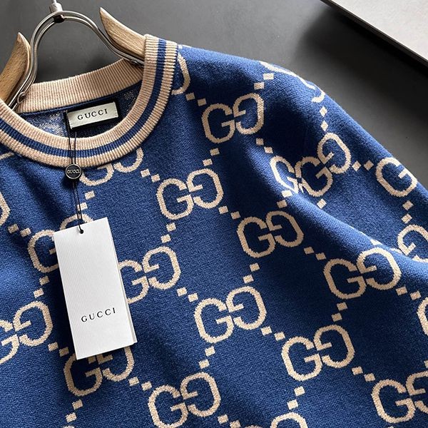 New and super limited? Gucci GG wool jacquard sweater replica gua98619