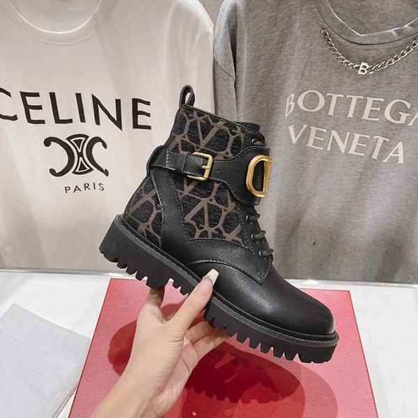 Valentino Toile Iconograph Combat Boots Vuw32604