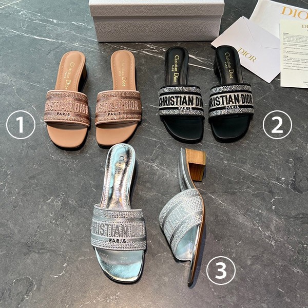 [For a quick outing☆] Dior sandals, fake DWAY mules, 3 colors, dek03455