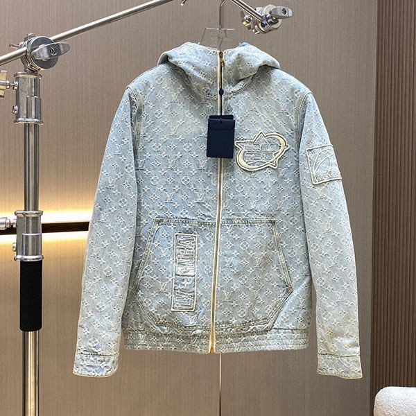 High quality Louis Vuitton NBA denim down jacket replica vut21832