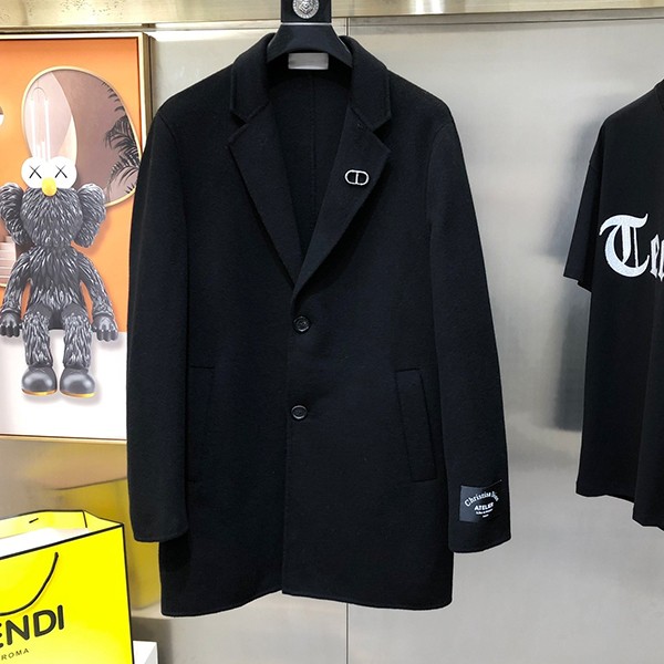 Dior Buckle Belt Wool Coat Replica with Tracking des40756