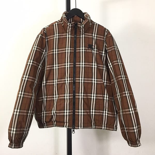 Nice Burberry replica checked nylon puffer jacket Baw15754