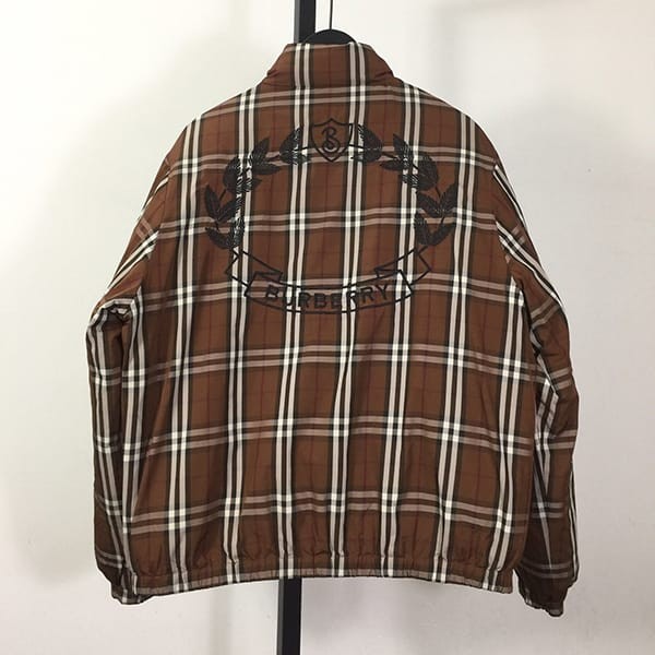 Nice Burberry replica checked nylon puffer jacket Baw15754