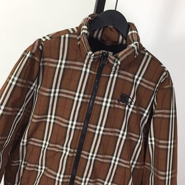 Nice Burberry replica checked nylon puffer jacket Baw15754