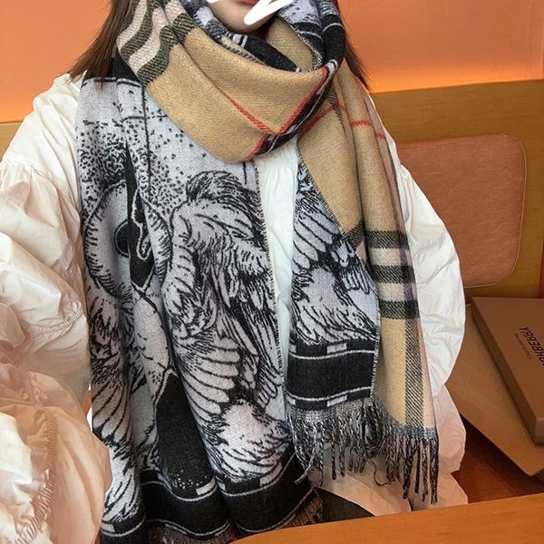 High quality Burberry scarf copy check cashmere fringe Ban00716