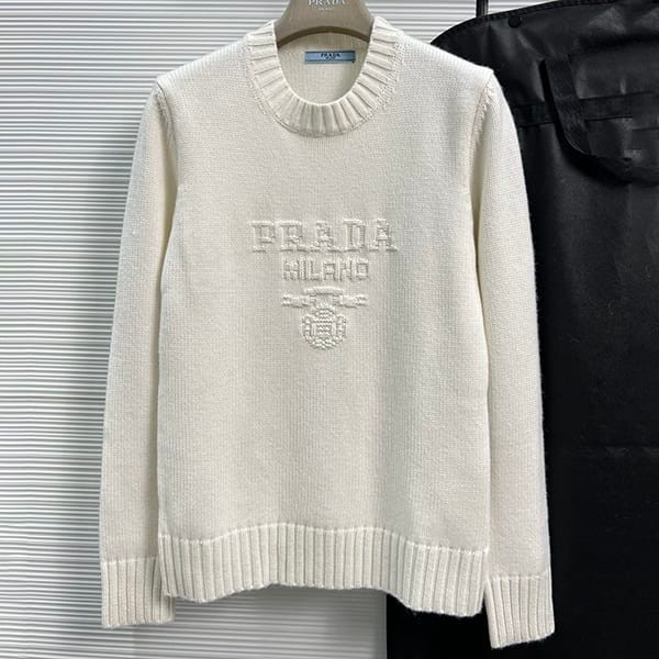 New design Prada fake wool x cashmere crew neck sweater pue03650