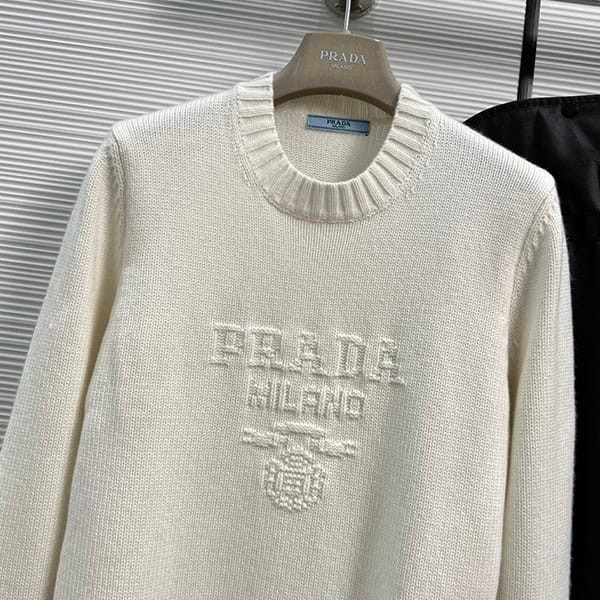 New design Prada fake wool x cashmere crew neck sweater pue03650