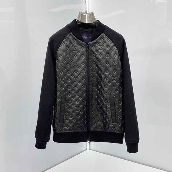 Lightweight! Louis Vuitton Men's Replica Leather and Knit Wool Blouson 1ABJ1T Lightweight! Louis Vuitton Men's Replica Leather and Knit Wool Blouson 1ABJ1T
