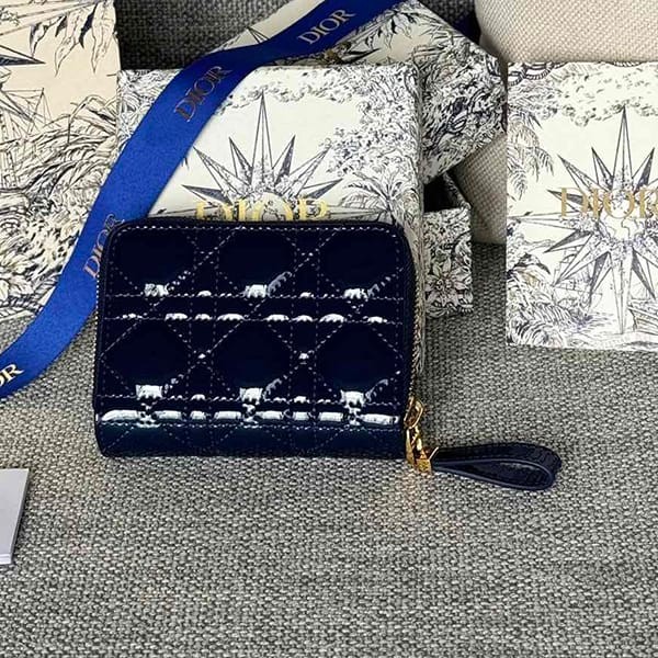 ★Safe shipping with tracking Lady Dior fake VOYAGEUR small zip coin case dem72019