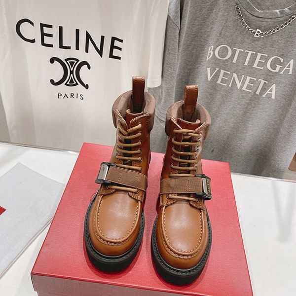 Valentino Campsite Replica Calfskin COMBAT Boots Vuy15654