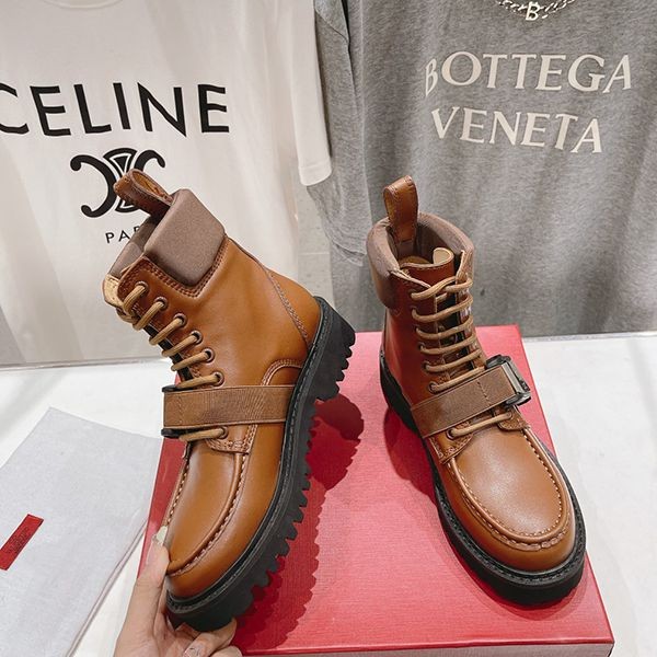 Valentino Campsite Replica Calfskin COMBAT Boots Vuy15654