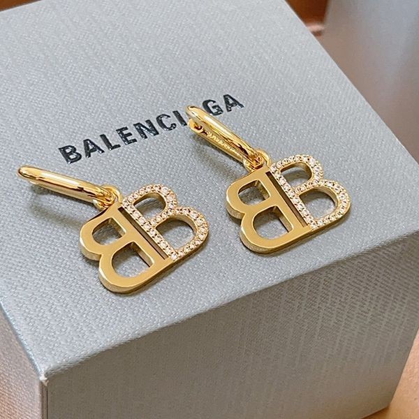 Balenciaga BB Crystal Hoop Earrings baz28363