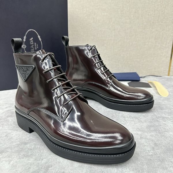 Stylish Prada Leather Lace-up Boots Replica puw01995 Stylish Prada Leather Lace-up Boots Replica puw01995