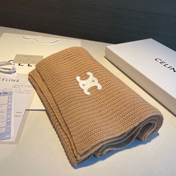 Celine Triomphe Scarf, Grade N, Ribbed Cashmere, 2AD965