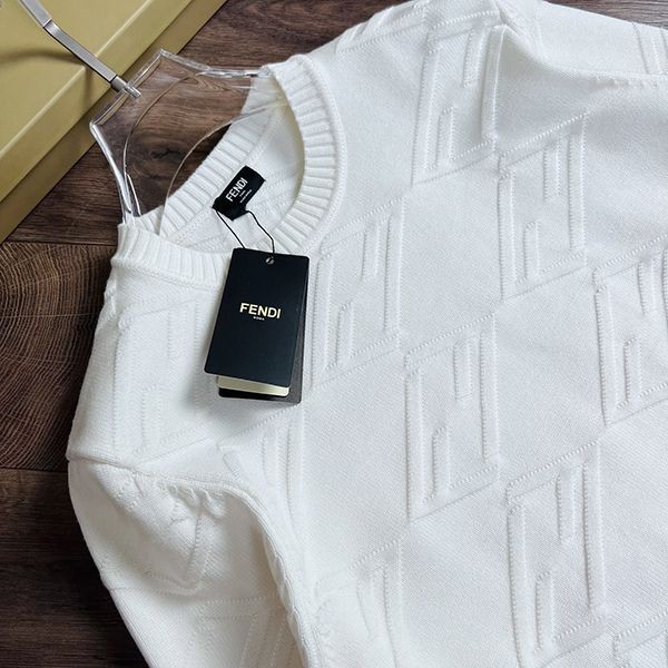 Super popular Fendi replica white wool jumper with long sleeves fef23066